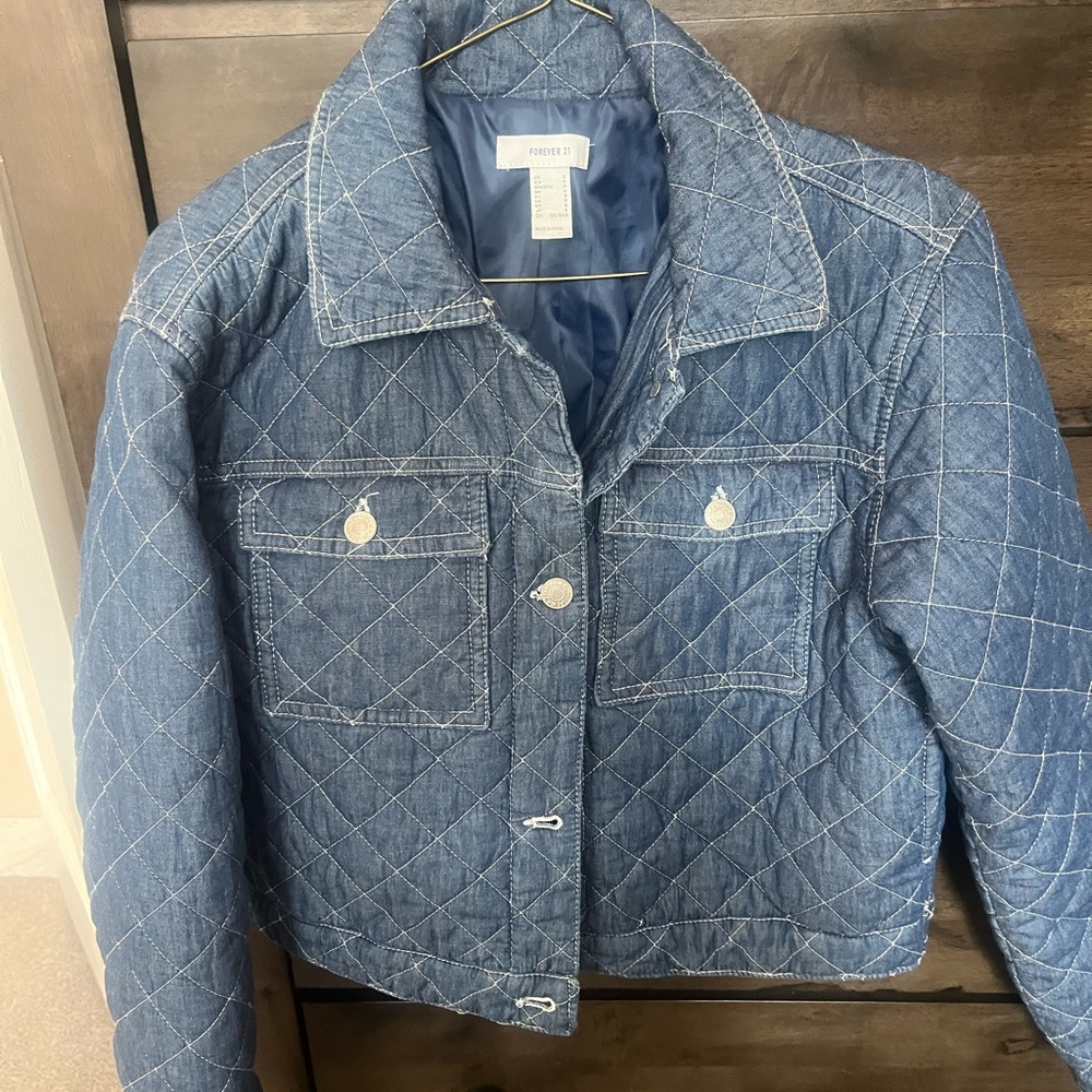 Forever 21 Quilted Blue Jean Jacket